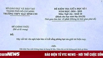Đề thi Văn bàn về lối sống 'phông bạt' của giới trẻ gây tranh cãi