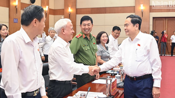 [Ảnh] Chủ tịch Quốc hội Trần Thanh Mẫn làm việc với Ban Chấp hành Đảng bộ thành phố Hải Phòng