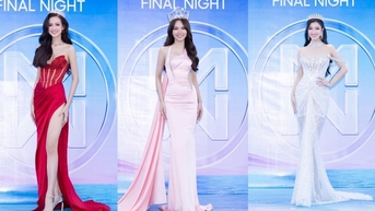 Dàn hoa hậu, á hậu gợi cảm trên thảm xanh Chung kết Miss World Vietnam 2023