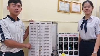 Học sinh Sóc Trăng sáng chế hệ thống dò tìm người mắc kẹt trong đám cháy