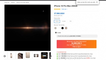 Một đại lý bán iPhone 16 Pro Max 'màu hot' chênh 3 triệu đồng so với các màu còn lại