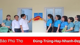 Công đoàn Viên chức tỉnh tổ chức gắn biển công trình chào mừng Đại hội công đoàn các cấp