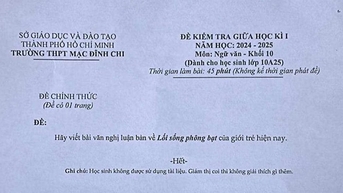 Tranh luận đề kiểm tra ngữ văn 'lối sống phông bạt của giới trẻ'