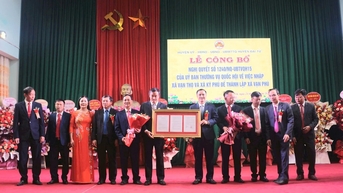 Hai xã được công bố đạt chuẩn nông thôn mới nâng cao sáp nhập làm một