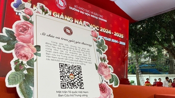 'Lẵng hoa' đặc biệt trong lễ khai giảng Trường đại học Ngoại thương
