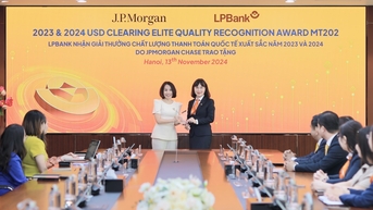 LPBank khẳng định vị thế dẫn đầu trong lĩnh vực thanh toán quốc tế với giải thưởng danh giá từ JPMorgan Chase