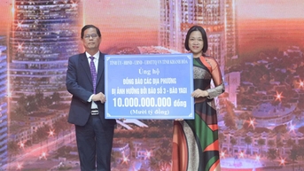 Ủng hộ 10 tỷ đồng hỗ trợ đồng bào bị thiệt hại do bão số 3