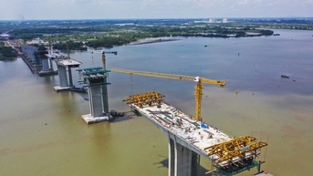 Cầu lớn nhất đường Vành đai 3 nối TPHCM với Đồng Nai dần rõ hình hài