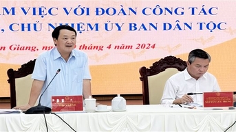 Bộ trưởng, Chủ nhiệm Ủy ban Dân tộc Hầu A Lềnh kiểm tra, đánh giá việc thực hiện Chương trình MTQG 1719 tại tỉnh Kiên Giang