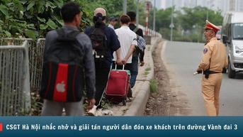 Thấy bóng dáng công an, hàng chục người đón khách trên Vành đai 3 "bỏ chạy"