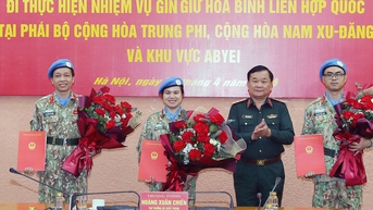 Thêm ba sĩ quan đi gìn giữ hòa bình ở châu Phi
