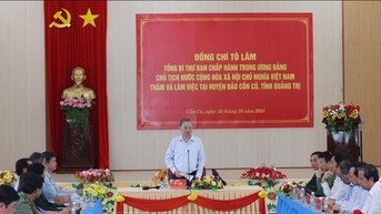 Tổng Bí thư, Chủ tịch nước Tô Lâm thăm và làm việc tại huyện đảo Cồn Cỏ