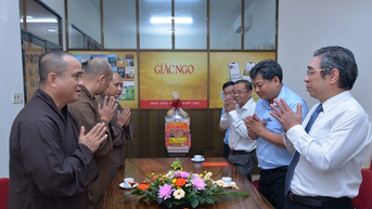 Đồng chí Nguyễn Phước Lộc thăm, chúc tết Báo Giác Ngộ