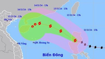 Bão số 7 suy yếu, đêm nay (11/11), bão Toraji sẽ vào Biển Đông trở thành bão số 8