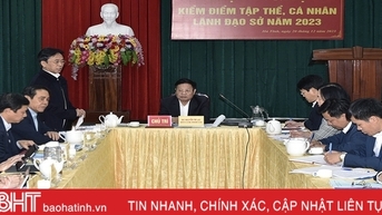 Thường trực Tỉnh ủy dự hội nghị kiểm điểm tập thể, cá nhân tại Sở LĐ-TB&XH và huyện Vũ Quang