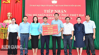 Kiên Giang hỗ trợ Tuyên Quang 2 tỷ đồng khắc phục thiệt hại do bão số 3 gây ra