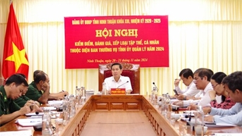 Đảng ủy Bộ đội Biên phòng tỉnh kiểm điểm, đánh giá, xếp loại tập thể, cá nhân thuộc Ban Thường vụ Tỉnh ủy quản lý năm 2024