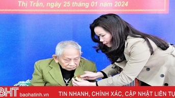 Trao Huy hiệu Đảng cho các đảng viên ở Hương Khê, Nghi Xuân