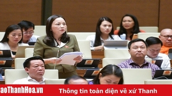 ĐBQH Cầm Thị Mẫn (Đoàn ĐBQH tỉnh Thanh Hóa) tham gia góp ý về dự thảo Luật Điện lực (sửa đổi)