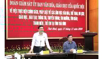 Ủy ban Văn hóa, Giáo dục của Quốc hội làm việc tại tỉnh Thái Bình