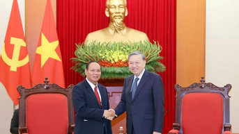 អគ្គលេខាធិកា To Lam បានទទួលជួបឧបនាយករដ្ឋមន្ត្រី និងជារដ្ឋមន្ត្រីក្រសួងសន្តិសុខសាធារណៈឡាវ លោក Vilay Lakhamphong