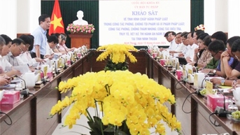 Đoàn khảo sát của Ủy ban Tư pháp Quốc hội làm việc với UBND tỉnh