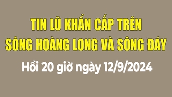 Tin lũ khẩn cấp trên sông Hoàng Long và sông Đáy (20h ngày 12/9/2024)