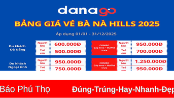 DANAGO công bố bảng giá vé  Bà Nà Hills 2025