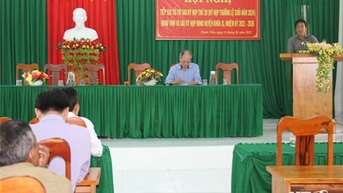Đồng chí Nguyễn Long Biên, UVTV Tỉnh ủy, Phó Chủ tịch UBND tỉnh tiếp xúc cử tri xã Phước Tiến