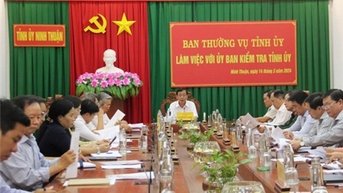 Ban Thường vụ Tỉnh ủy làm việc với Ủy ban Kiểm tra Tỉnh ủy