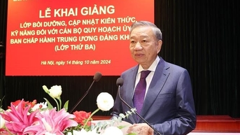 Tổng Bí thư dự khai giảng lớp bồi dưỡng cán bộ quy hoạch Ủy viên Trung ương Đảng khóa XIV