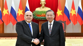 Tổng Bí thư Tô Lâm tiếp Thủ tướng Nga Mikhail Mishustin