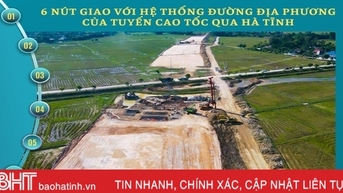 Điểm 6 nút giao cao tốc qua Hà Tĩnh với đường địa phương