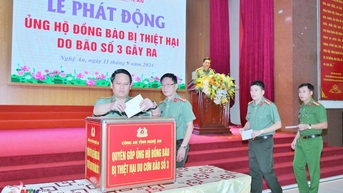 Công an Nghệ An phát động ủng hộ đồng bào bị thiệt hại do bão số 3