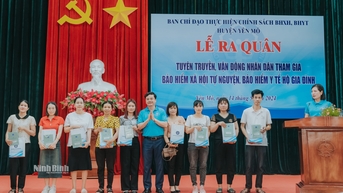 Yên Mô ra quân tuyên truyền vận động nhân dân tham gia BHXH tự nguyện BHYT hộ gia đình