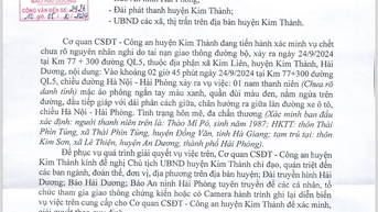Tìm người, nhân chứng liên quan vụ nghi tai nạn giao thông trên quốc lộ 5 qua Kim Thành