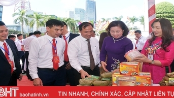 Ấn tượng gian hàng trưng bày sản phẩm nông nghiệp tại Đại hội Hội Nông dân Hà Tĩnh