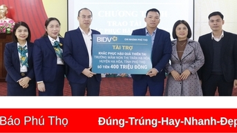 Trao tài trợ khắc phục hậu quả thiên tai tại huyện Hạ Hòa