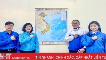 Tuổi trẻ Hà Tĩnh treo bản đồ Tổ quốc “Tự hào một dải non sông”