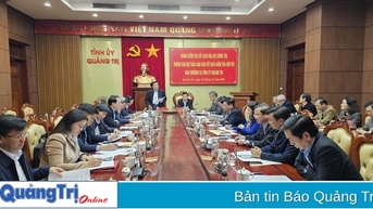 Đoàn kiểm tra số 1350 của Bộ Chính trị làm việc với Ban Thường vụ Tỉnh ủy Quảng Trị