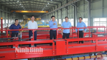 Đoàn công tác thành viên Chính phủ kiểm tra tình hình sản xuất, kinh doanh tại một số doanh nghiệp trên địa bàn tỉnh