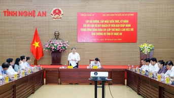 Đoàn cán bộ quy hoạch Ủy viên BCH Trung ương Đảng làm việc với BTV Tỉnh ủy