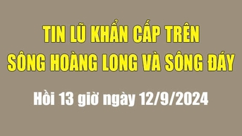 Tin lũ khẩn cấp trên sông Hoàng Long và sông Đáy (hồi 13 giờ ngày 12/9/2024)