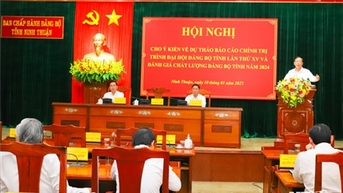 Hội nghị cho ý kiến về Dự thảo Báo cáo chính trị trình Đại hội Đảng bộ tỉnh lần thứ XV