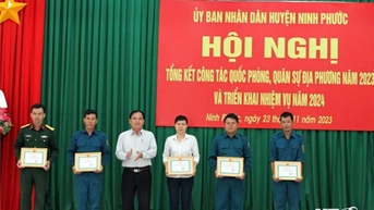 Ninh Phước: Triển khai nhiệm vụ quốc phòng, quân sự địa phương năm 2024