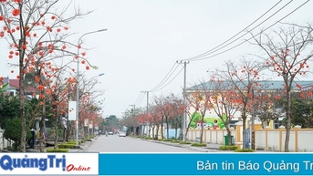 Người dân thị trấn Cam Lộ làm đường hoa đón Tết