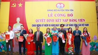 Tiên Yên: Kết nạp đảng viên nhân kỷ niệm 95 năm Ngày thành lập Đảng cộng sản Việt Nam
