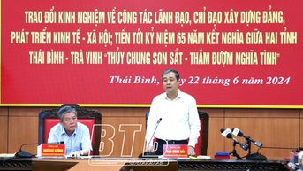 Đoàn công tác của Ban Thường vụ Tỉnh ủy Trà Vinh làm việc với Ban Thường vụ Tỉnh ủy Thái Bình