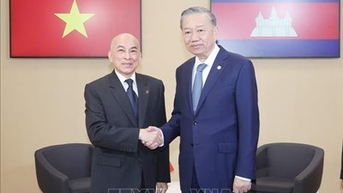 Tổng Bí thư, Chủ tịch nước Tô Lâm gặp Quốc vương Campuchia Norodom Sihamoni