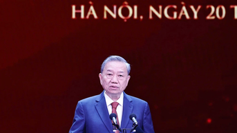 [Ảnh] Tổng Bí thư Tô Lâm dự Lễ trao Giải Búa liềm vàng lần thứ IX